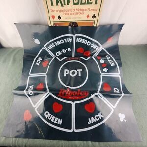 VINTAGE Tripoley Mat Only COMPLETE Cadaco 1969 Michigan Rummy Poker No 111